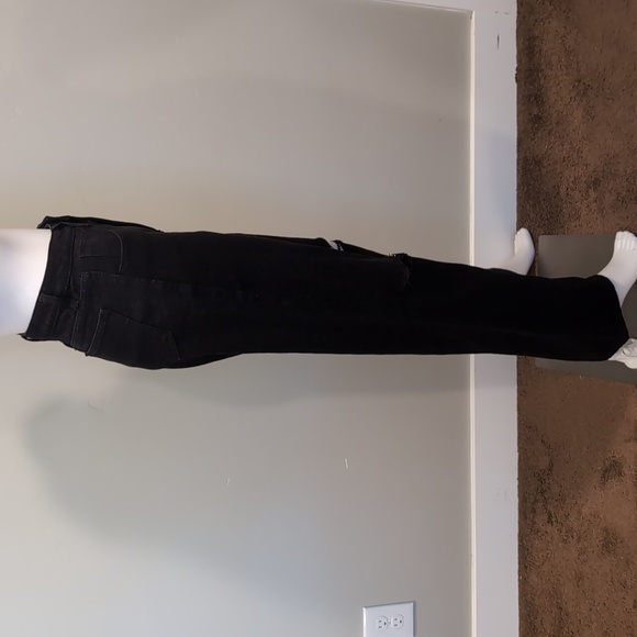 SHEIN Black Straight Relaxed Ripped Knees High Rise Skinny Jeans Size XS - Picture 4 of 11